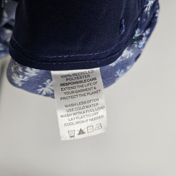 Hill House Pants Blue Floral Print Wide Leg Side Zip Stretch Palazzo Lounge Sz M - Picture 8 of 9